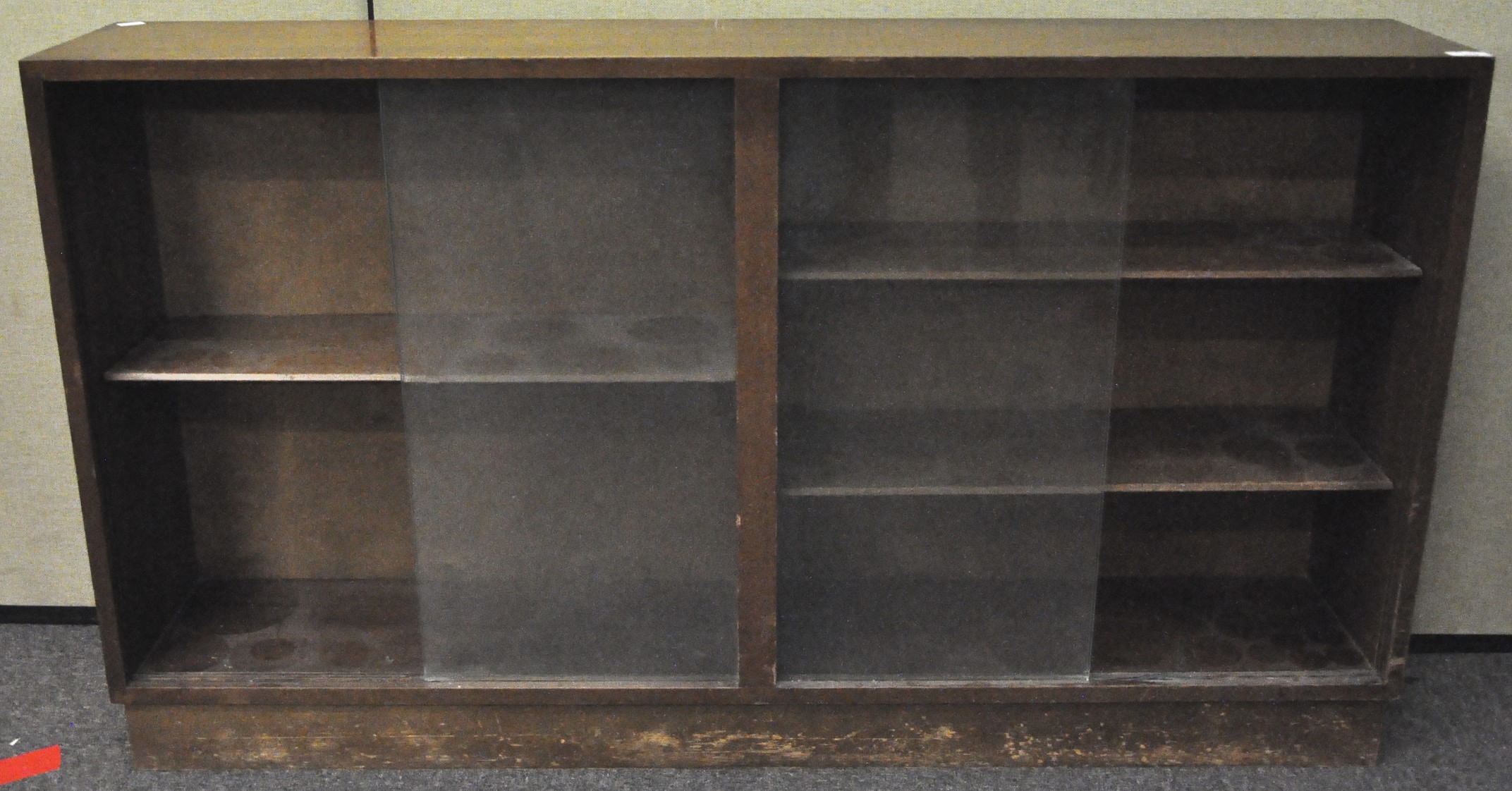 A Vanson 1970's retro vintage double glazed display cabinet raised on plinth base.