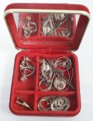 A box of silver jewellery to include ear rings,