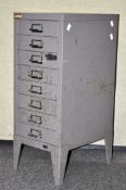 A 'Stor' metal eight drawer index filing cabinet,