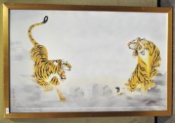 After Joseph Aidat-Sarran, A print of two tigers,