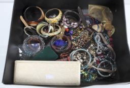A collection of costume jewellery to include bangles