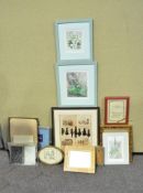 A collection of assorted frames to include gilt, wood and metal examples.