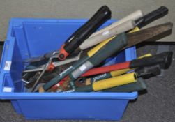 A collection of garden tools mainly shears.