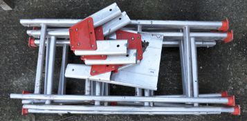A five section metal ladder,