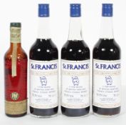Cognac : Mandorine Napoleon, distilled for Fourcroy, 35cl, one bottle; St Francis,