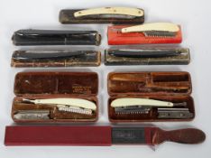 A collection of vintage razors, boxed,