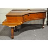A Bluthner (Leipzig) grand piano, with mahogany case, on four square section tapering legs,