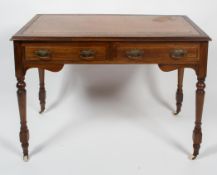 A Victorian oak desk, late 19th century,