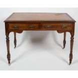 A Victorian oak desk, late 19th century,