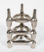 A set of three white metal candle holders by Fritz Nagel, and Caeser Stoff for BMF, mid century,