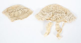 A Victorian silk and lace Christening cap,