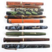 A collection of fountain pens, to include 'De La Rue Onoto'; Conway Stewart 1202M'; Kingwood,