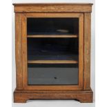 A Victorian oak inlaid bookcase, mid 19th century, of rectangular section,