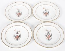 A set of four German Armorial plates, mid 19th century,