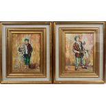 Two oil portraits by M Tanne, oil on canvas, 20th century school, signed lower right,