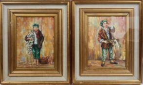 Two oil portraits by M Tanne, oil on canvas, 20th century school, signed lower right,