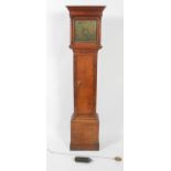 A Georgian oak small long case clock, late 18th century,