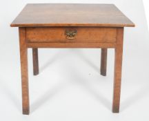 A late 18th century fruitwood small side table,