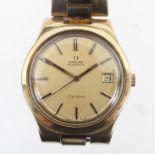 A gold plated Omega wristwatch.