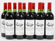 Wine : Chateau Guibeau, Puisseguin-St Emilion, Henn Boulan, 1981, low neck, ten bottles,