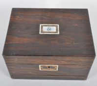 A Victorian coromandel ladies dressing table box, mid 19th century,