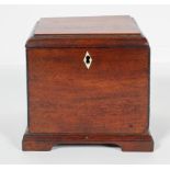 A 19th century mahogany box and cover, perhaps originally a tea caddy,