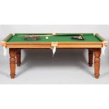 An early 20th century E. J. Riley Snooker/Pool table