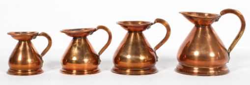 A graduated set of four period copper measures
