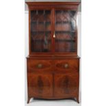 A George III mahogany secretaire bookcase,