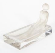 An Art Deco style Czech glass paperweight after a design by Heinrich Hoffman,
