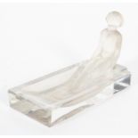 An Art Deco style Czech glass paperweight after a design by Heinrich Hoffman,