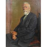 Giorgio Matteo Aicardi (1891-1984), Half length portrait of a man, smoking, oil on canvas,