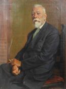Giorgio Matteo Aicardi (1891-1984), Half length portrait of a man, smoking, oil on canvas,