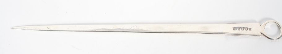 A plain flat form meat skewer, by Peter & Ann Bateman, London 1794, 30cm long,