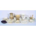 A mixed parcel of 19th century British and European stoneware, including comports,