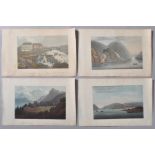 John William Edy, four un-framed aquatints circa 1820 inscribed 'Haoe Fall, no 57',