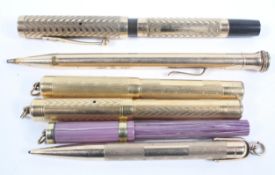 Two 'Mabie Todd & Co gold plated 'Swan' pens,