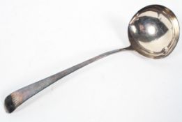 A silver Old English pattern soup ladle, of usual form, London 1782, 31cm long,