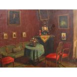 Early 20th century Continental school, Room Interior, oil on canvas,