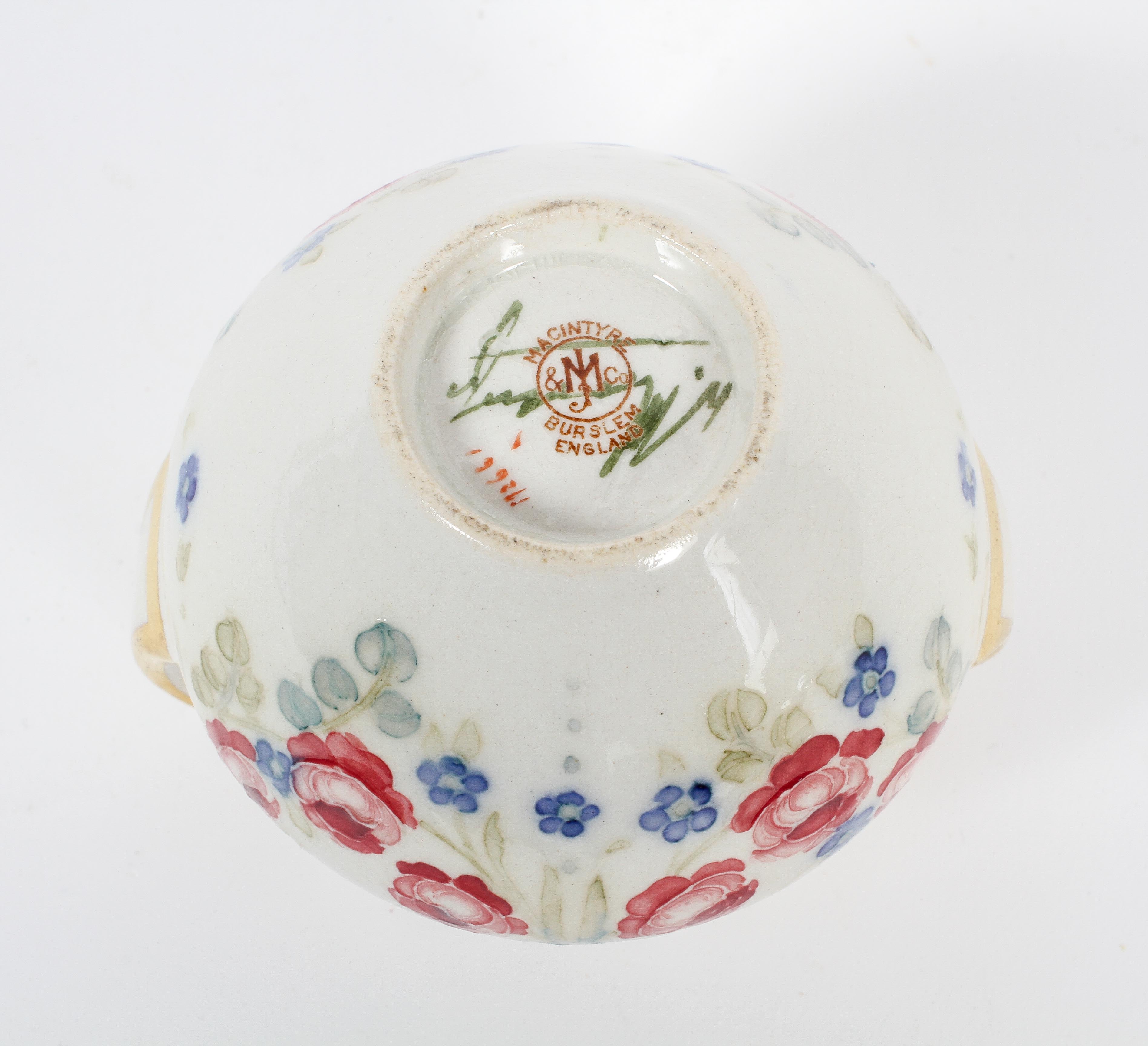 A Macintyre Florian ware two handled vase, with floral swags, - Image 2 of 2