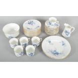 A Royal Worcester part tea service, late 19th century, printed blue marks,