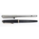 A Montblanc 'Turbo' fountain pen with a brushed steel case; and a Montblanc .