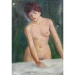Gio Palmer, oil on canvas, nude female, signed lower right, in box frame,