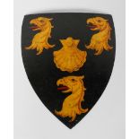 A painted Armorial toile shield,