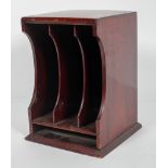 An Edwardian inlaid mahogany book stand, the top with inlaid foliate scrolls and urn,