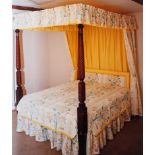 A mahogany four poster bed, rails and canopy, 19th century and later,