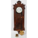 A Vienna regulator wall clock, mid 19th century, veneered in walnut,