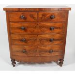 A Victorian mahogany bow fronted chest of drawers,