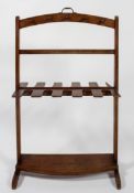 A Victorian mahogany boot rack and hat stand,