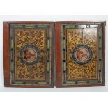 A pair of stained glass panels, probably Venetian,